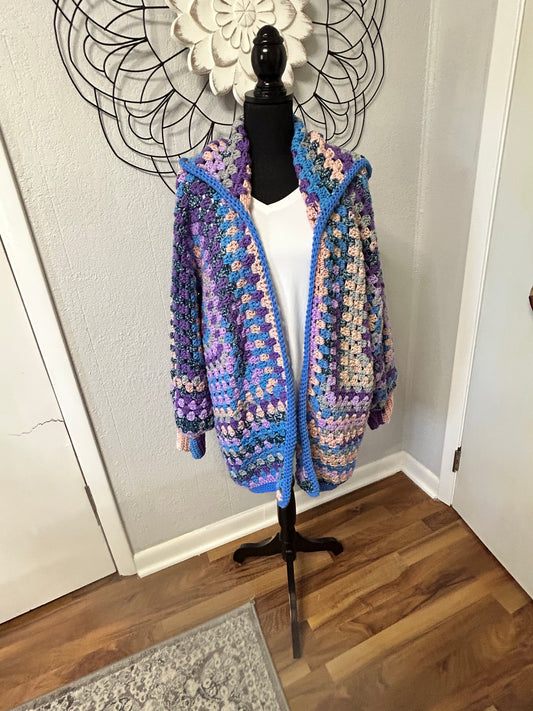 Hooded Hexagon Cardigan